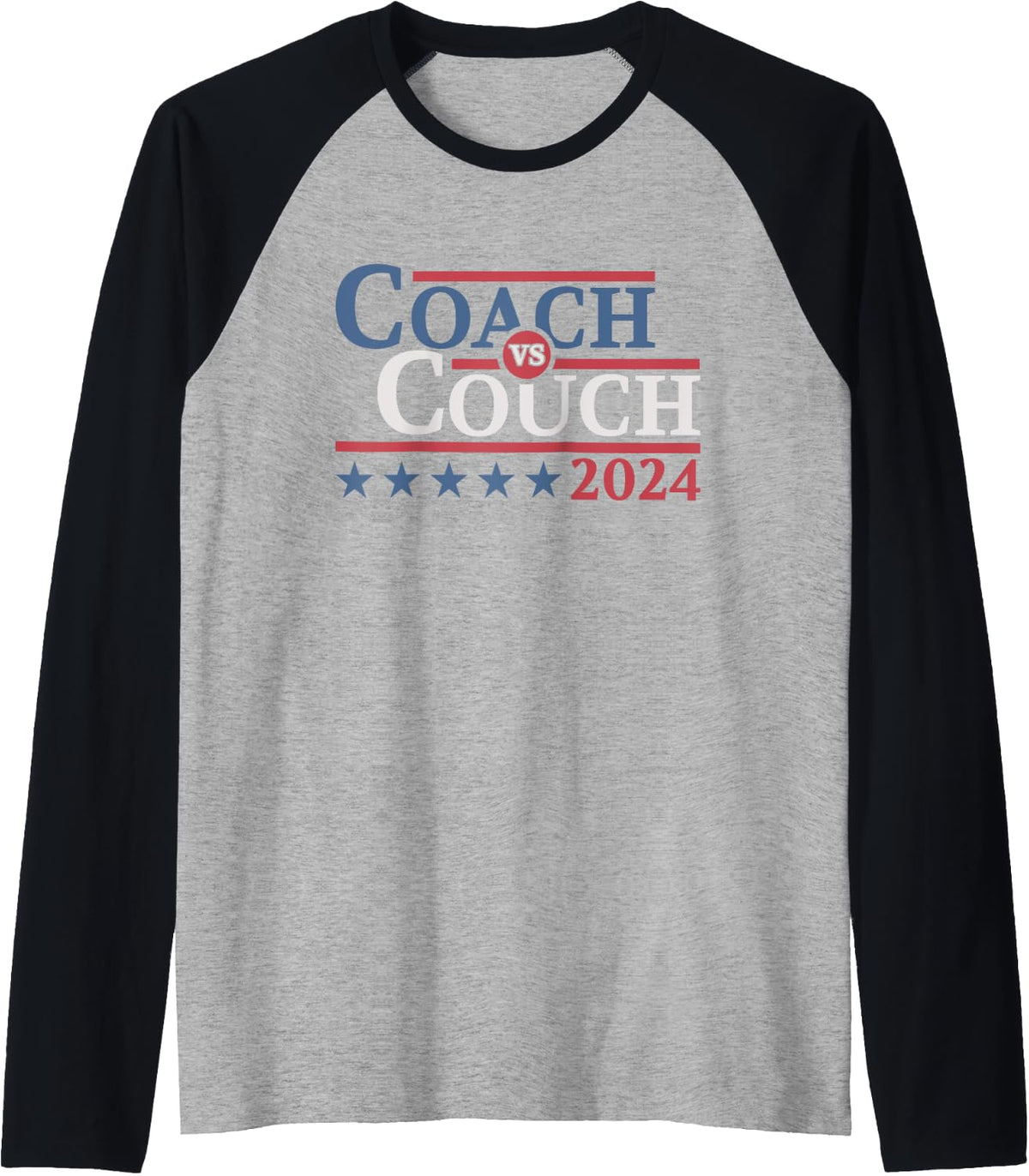 Walz vs JD Vance 2024 Funny Retro Coach Couch Raglan Baseball Tee