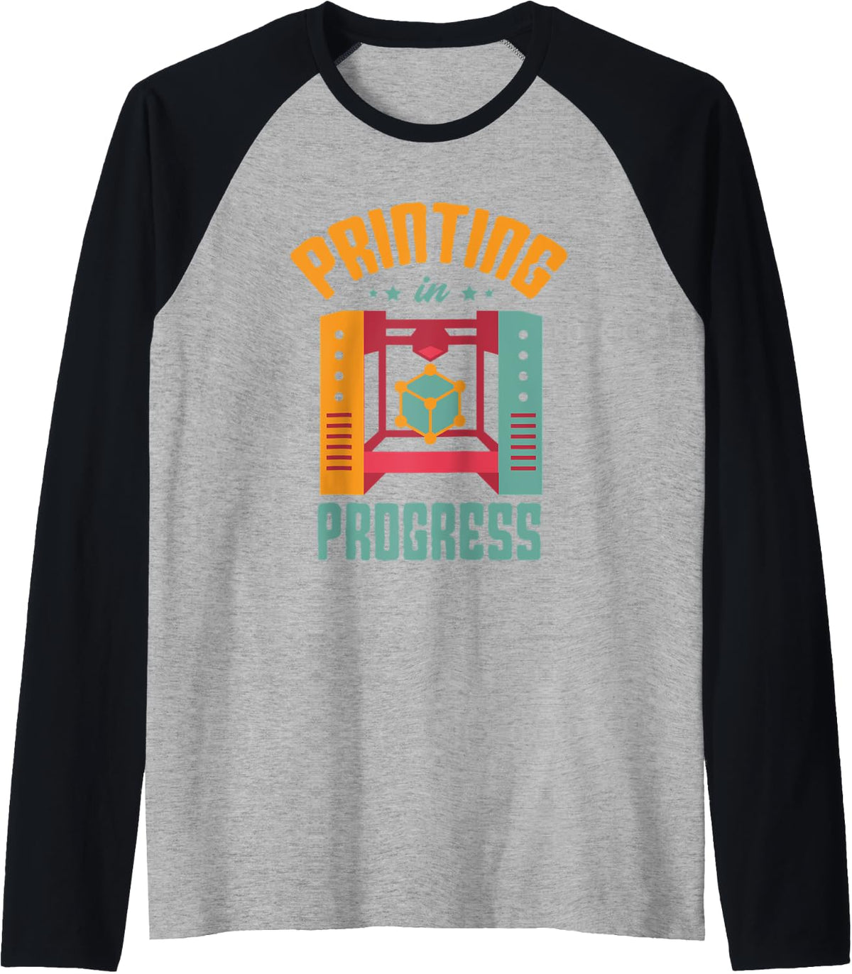 Printing In Progress 3d Printer Owner Lover Raglan Baseball Tee T Shirt Clean Design