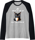 JD Have A Cup Of Shut The Meow Up Cat Giving VP Advice Raglan Baseball Tee