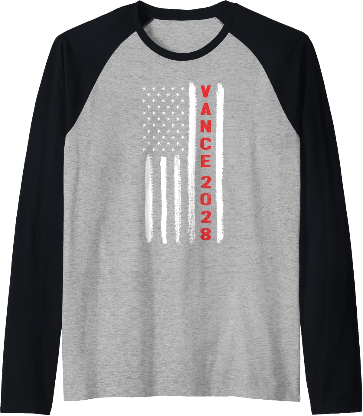 J D Vance for President 2028 Presidential Election US Flag Raglan Baseball Tee