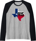 El Paso Area Code 915 Phone Number Texas Souvenir Gift Raglan Baseball Tee
