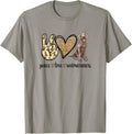 Womens Girls Owners Cute Peace Love Weimaraner Lover Apparel Everyday Wear