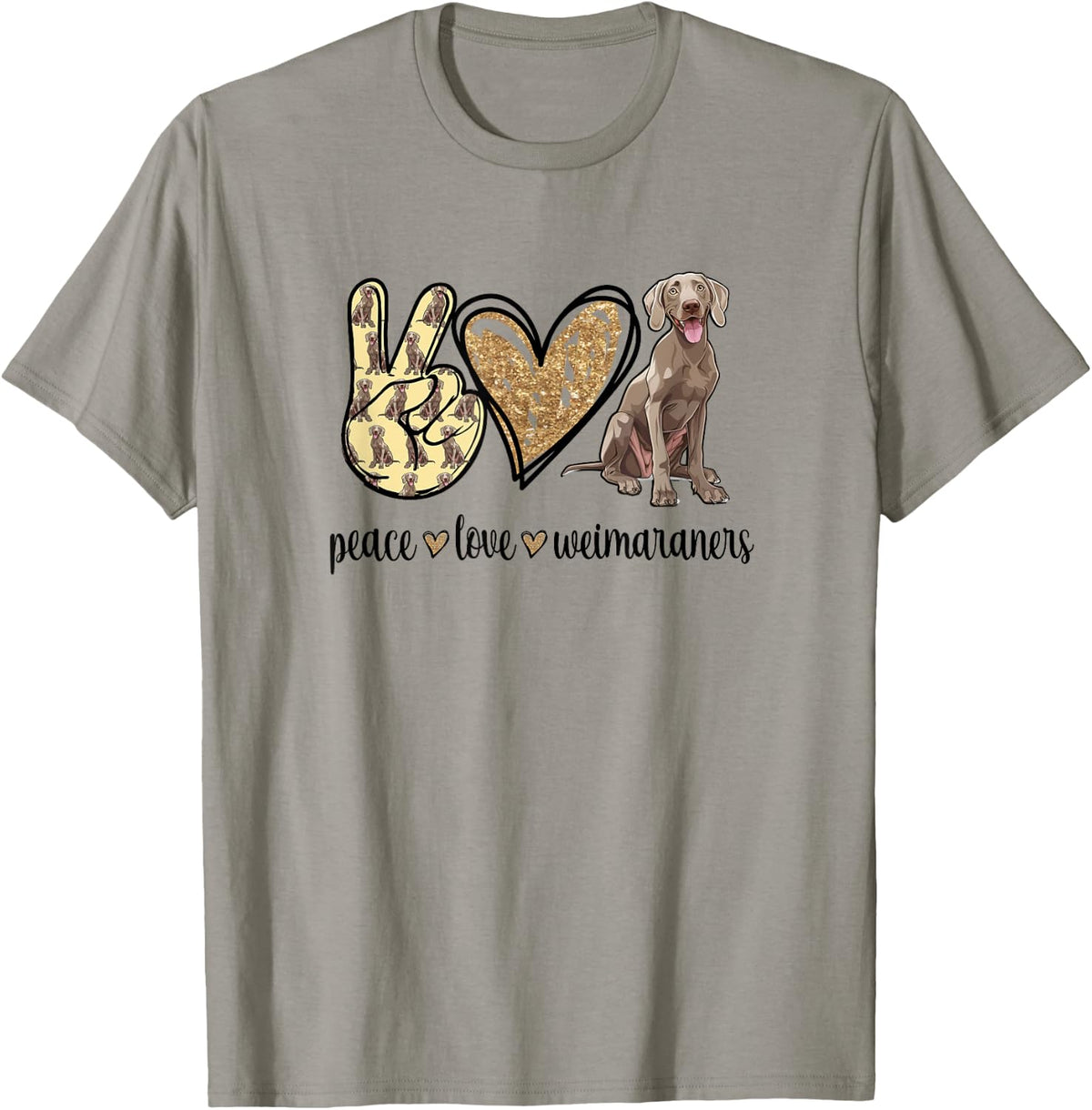 Womens Girls Owners Cute Peace Love Weimaraner Lover Apparel Everyday Wear