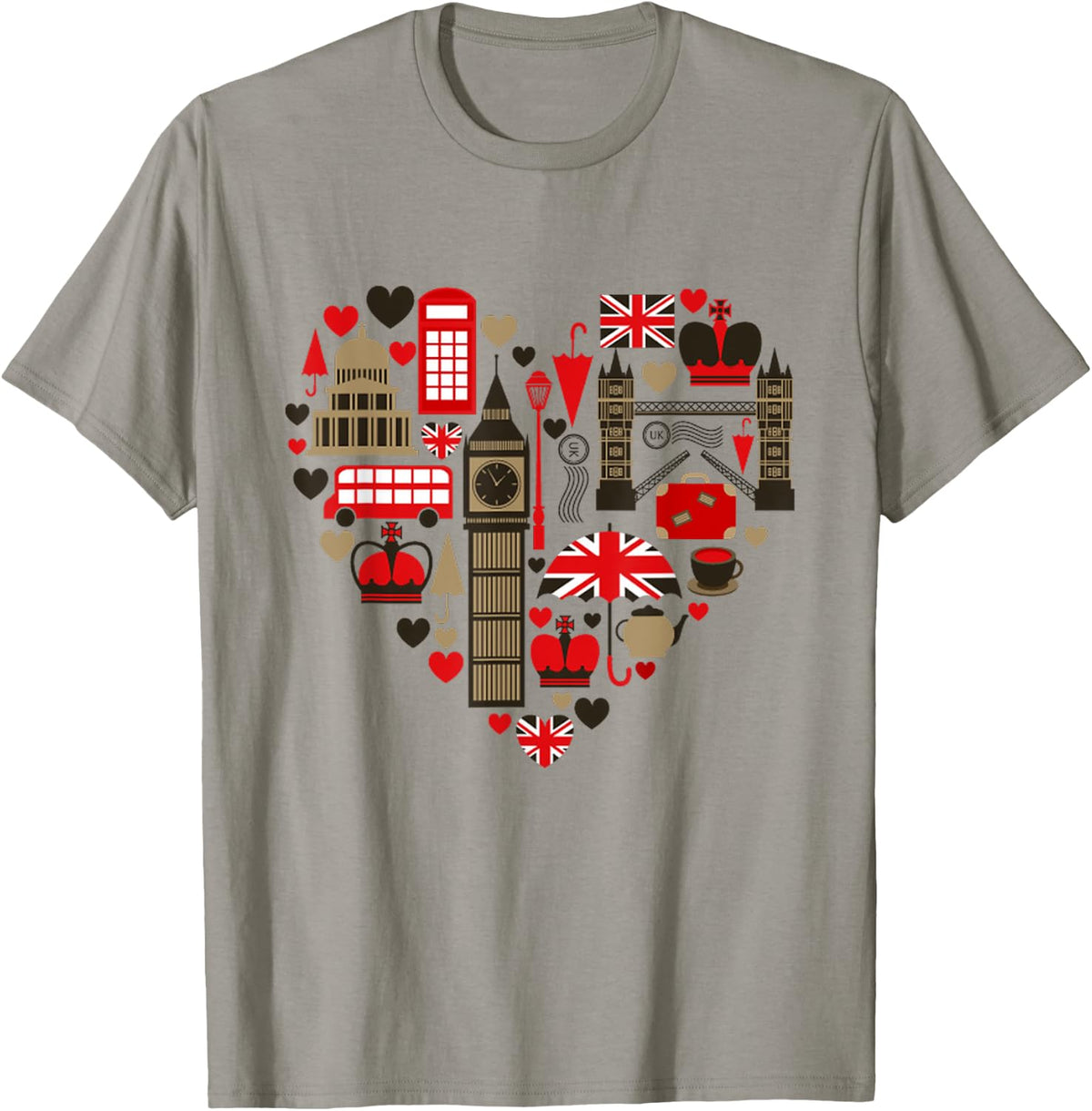 Vintage London I Love Travel Wanderlust Union Jack Shirt 58
