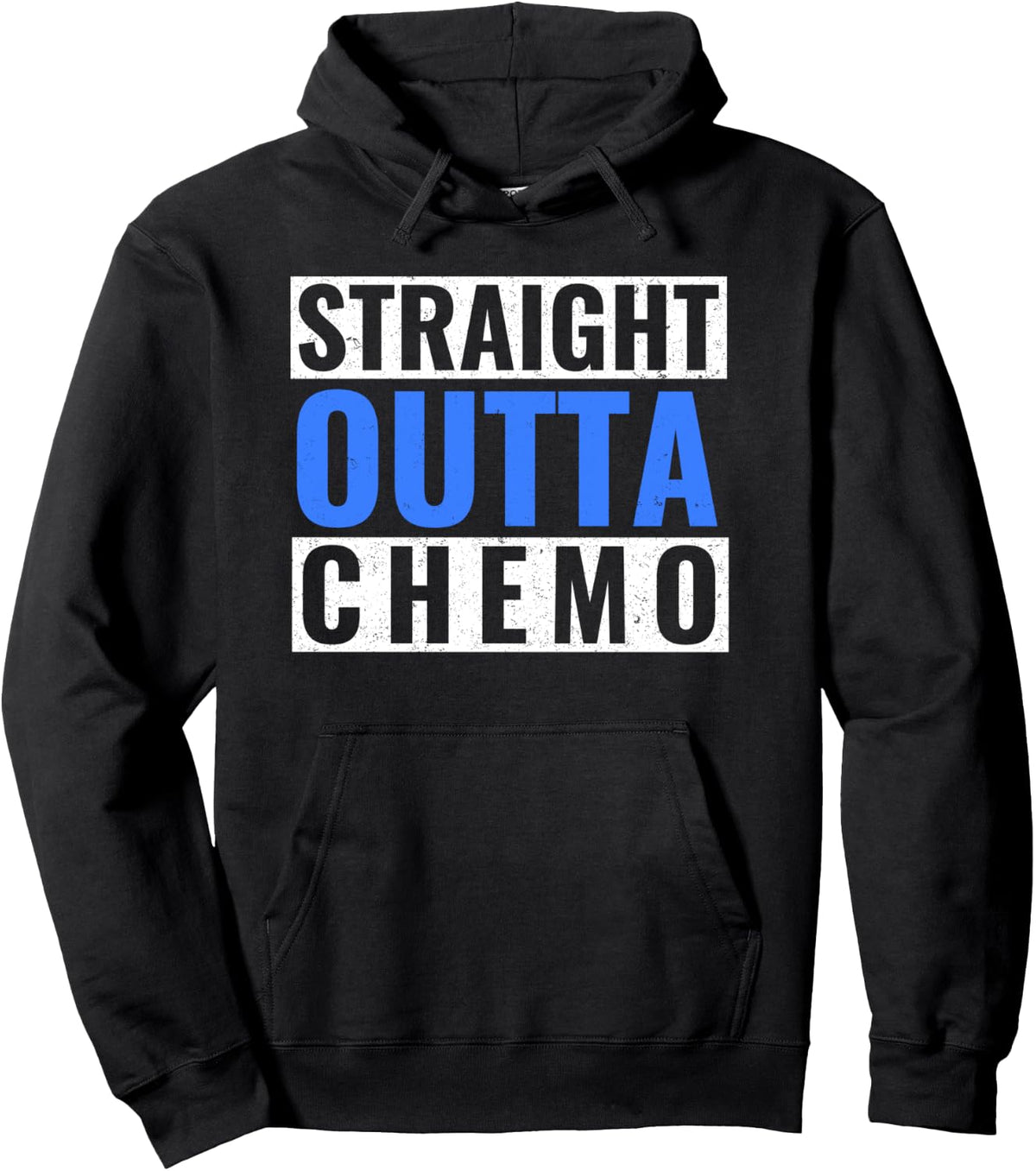 Straight Outta Chemo Dark Blue Colon Cancer Gift Pullover Hoodie