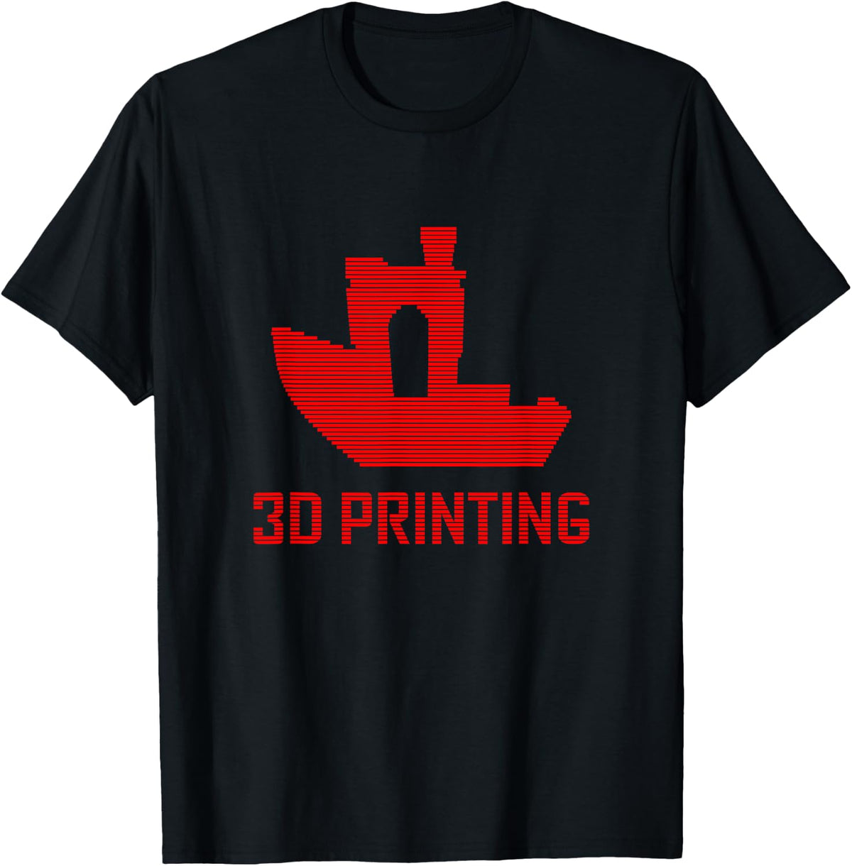 Benchy Shape Red Filament Layers 3d Printing Enthusiast Apparel Minimal Style