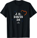 JD Davis Heart New York Cute Valentines Baseball