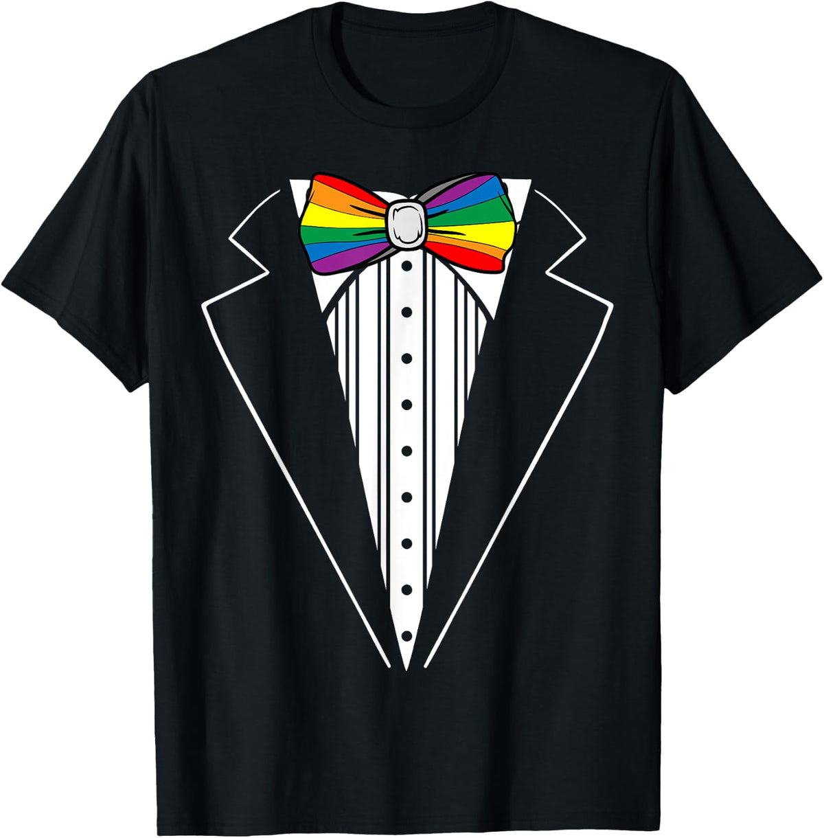 Tuxedo Pride Bowtie Funny Cute Rainbow Colorful Costume Shirt 267