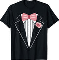 Tuxedo Costume Funny Rose Bowtie Pink Boutonniere for Kids and Adults 96