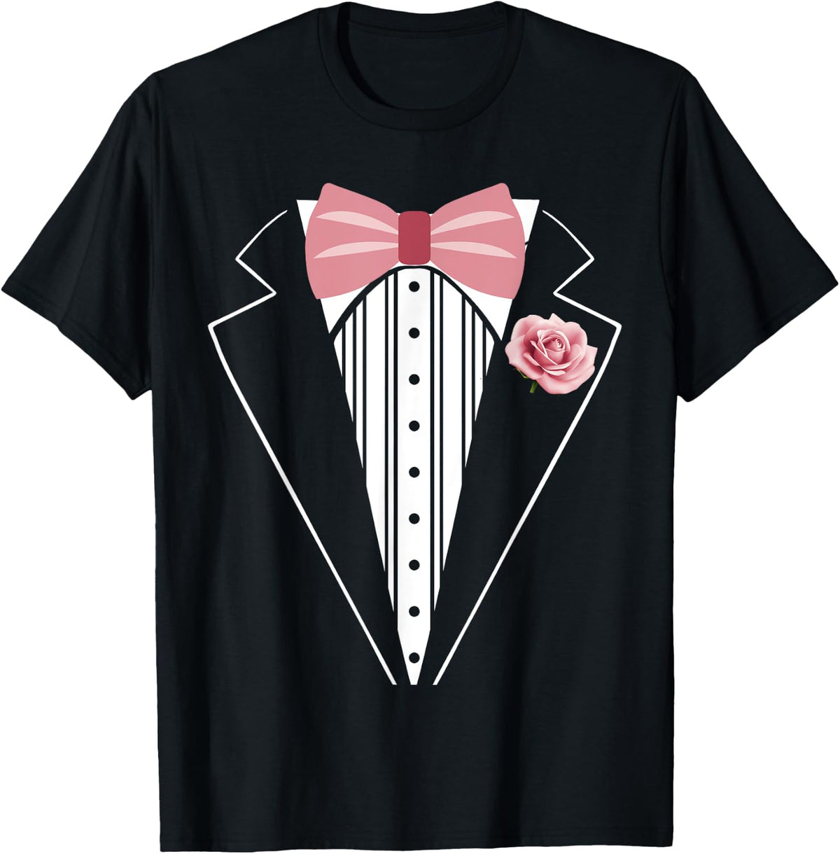 Tuxedo Costume Funny Rose Bowtie Pink Boutonniere for Kids and Adults 272