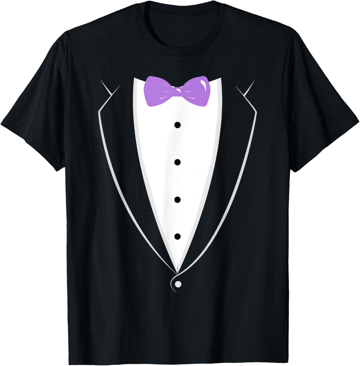 Tuxedo Black and White With Lavender Bow Tie Novelty Shirt 190