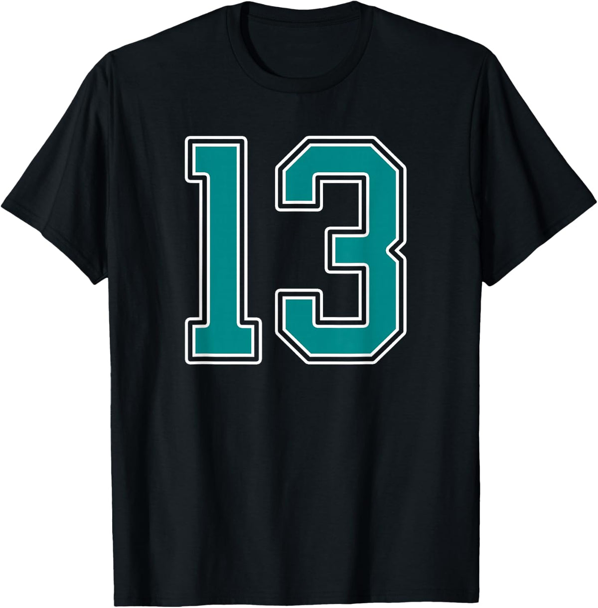 Teal And White Number 13 Jersey Player Uniform 13 Fan 45