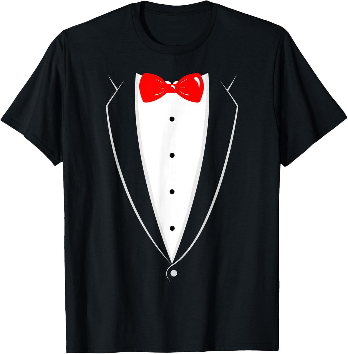 Tuxedo Black and White With Red Bowtie Funny Shirt 165