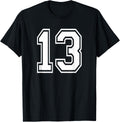Number 13 Numbered Uniform Sports Jersey Team 13th Birthday 91