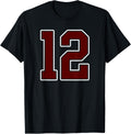 Maroon And White Number 12 Jersey Player Uniform 12 Fan 167