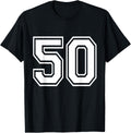 Number 50 Varsity Sports Team Jersey 50th Birthday 50 Years 330