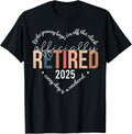 Officially Retired 2025 Heart Shirt for Women Retirement 27
