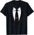 Tuxedo Black and White Suit and Bow Tie Funny Costume Shirt for Men 207