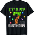 Birthday Boy Shirt It's My 7th Birthday Video Game Pixel Design 52