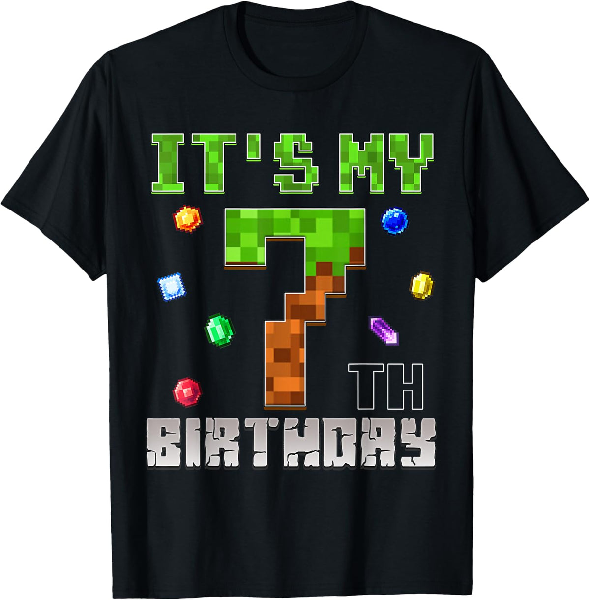Birthday Boy Shirt It's My 7th Birthday Video Game Pixel Design 159