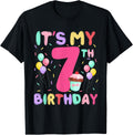 Kids Sweet Cupcake It's My 7th Birthday 7 Year Old Birthday Girls Design 285