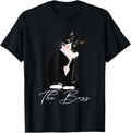 Tuxedo Cat Boss Lovers Funny Gift Shirt for Mom Dad 176