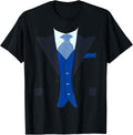 Tuxedo Funny Faux Fake Suit Top With Vest and Tie Shirt 252