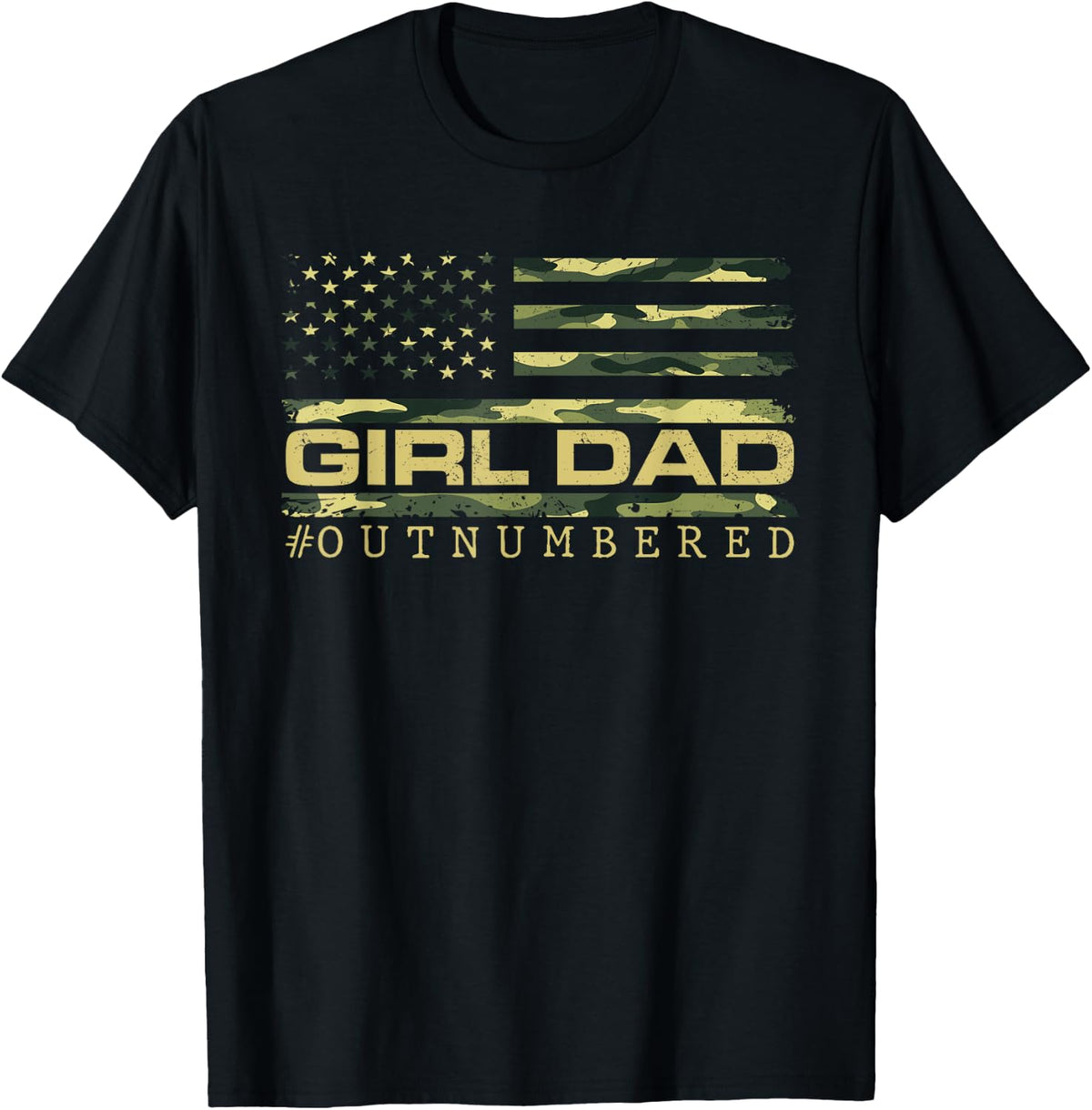 Girl Dad Camo American USA Flag 4th of July Shirt 4