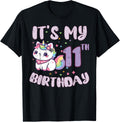 It's My 11th Birthday Unicorn Cat 11 Year Old Birthday Girls Kids Design 155