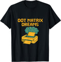 Dot Matrix Dreams 90s Retro Tech Graphic Print Apparel Minimal Style