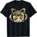 Gold Black Football Coquette Bow Game Day Touchdown Season Jersey 126