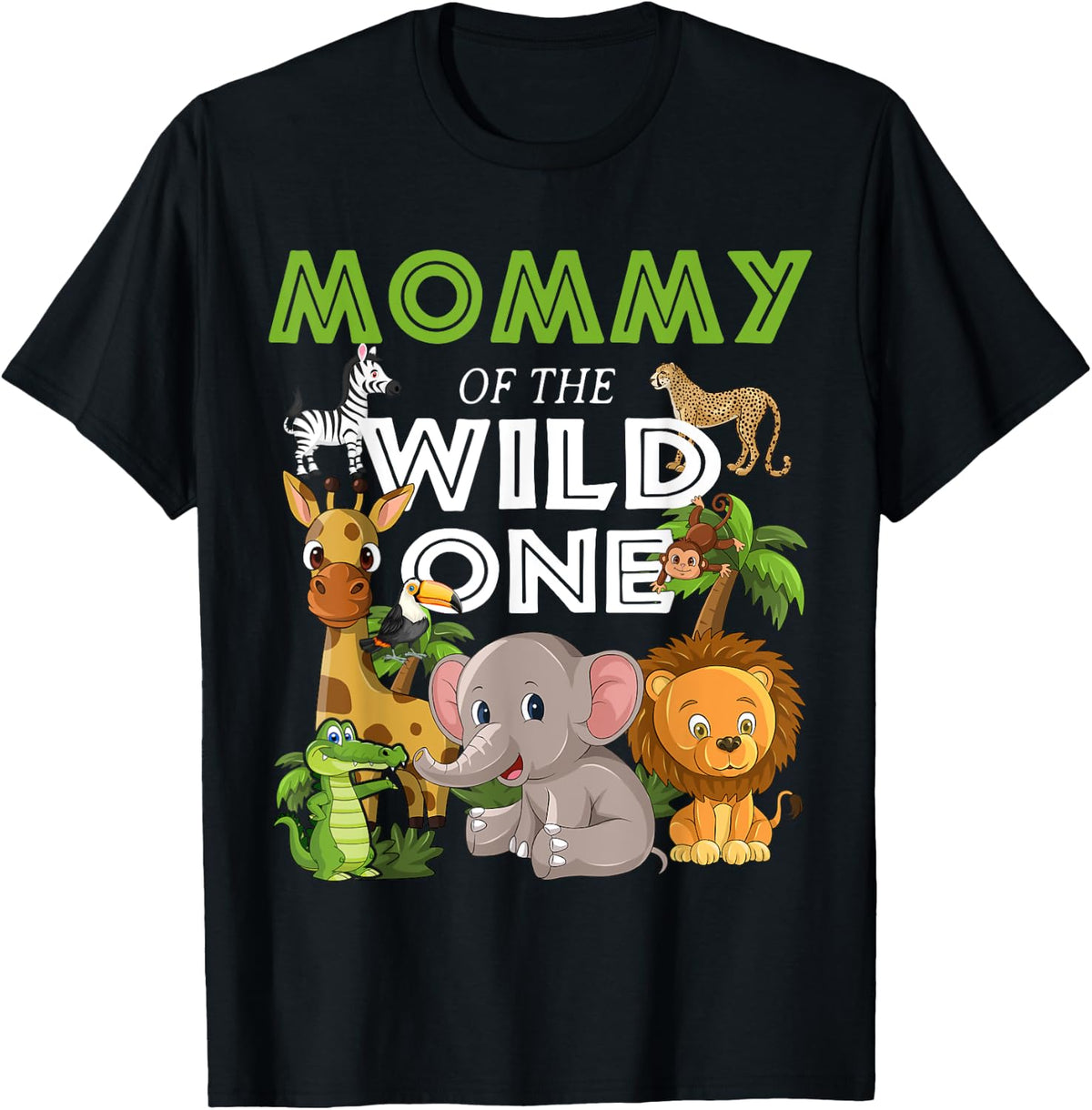 Wild One Mommy Zoo Birthday Safari Jungle Animal Shirt 68