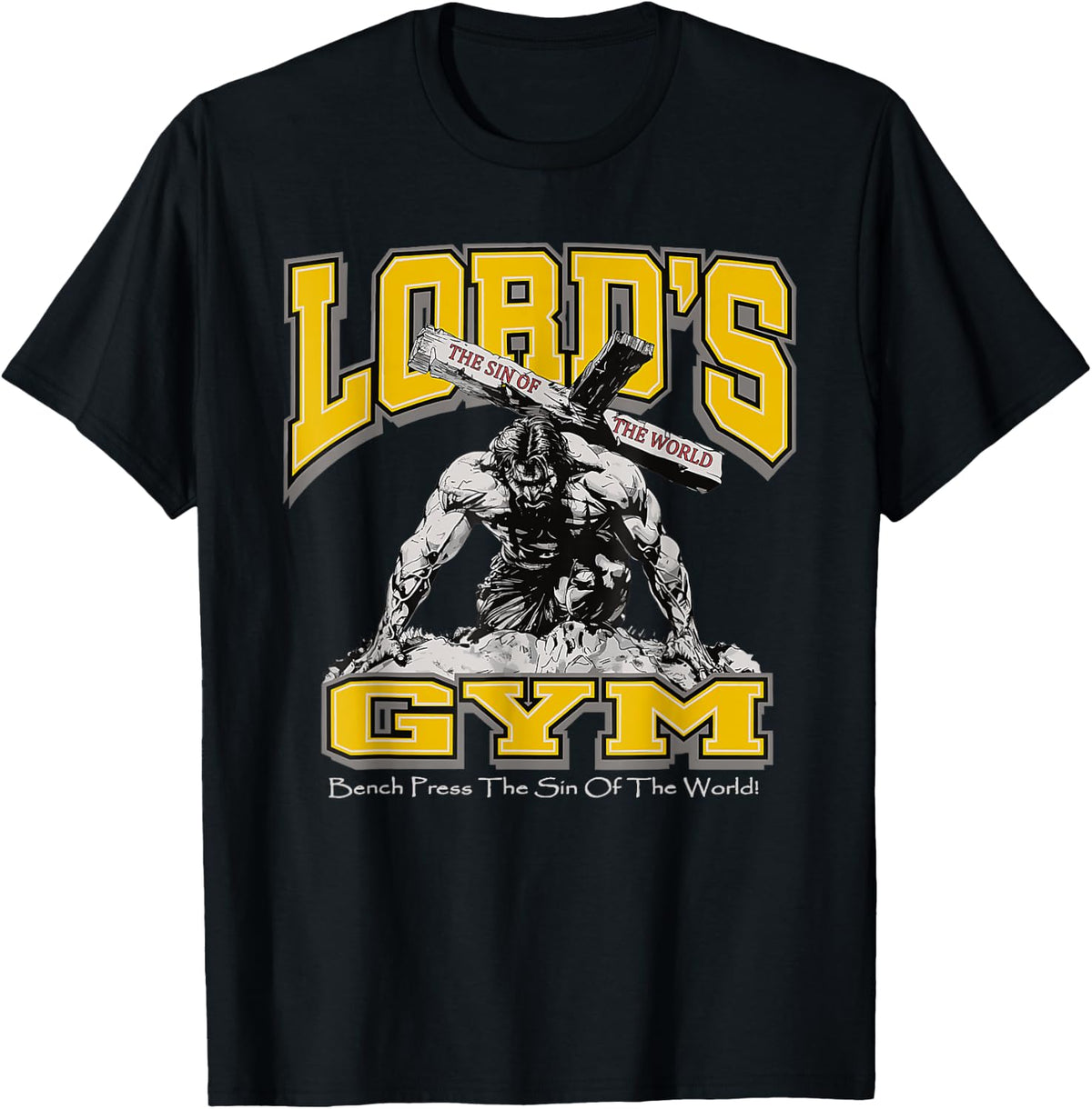 Bench Press Lords Gym Christian Faith Workout Shirt 490
