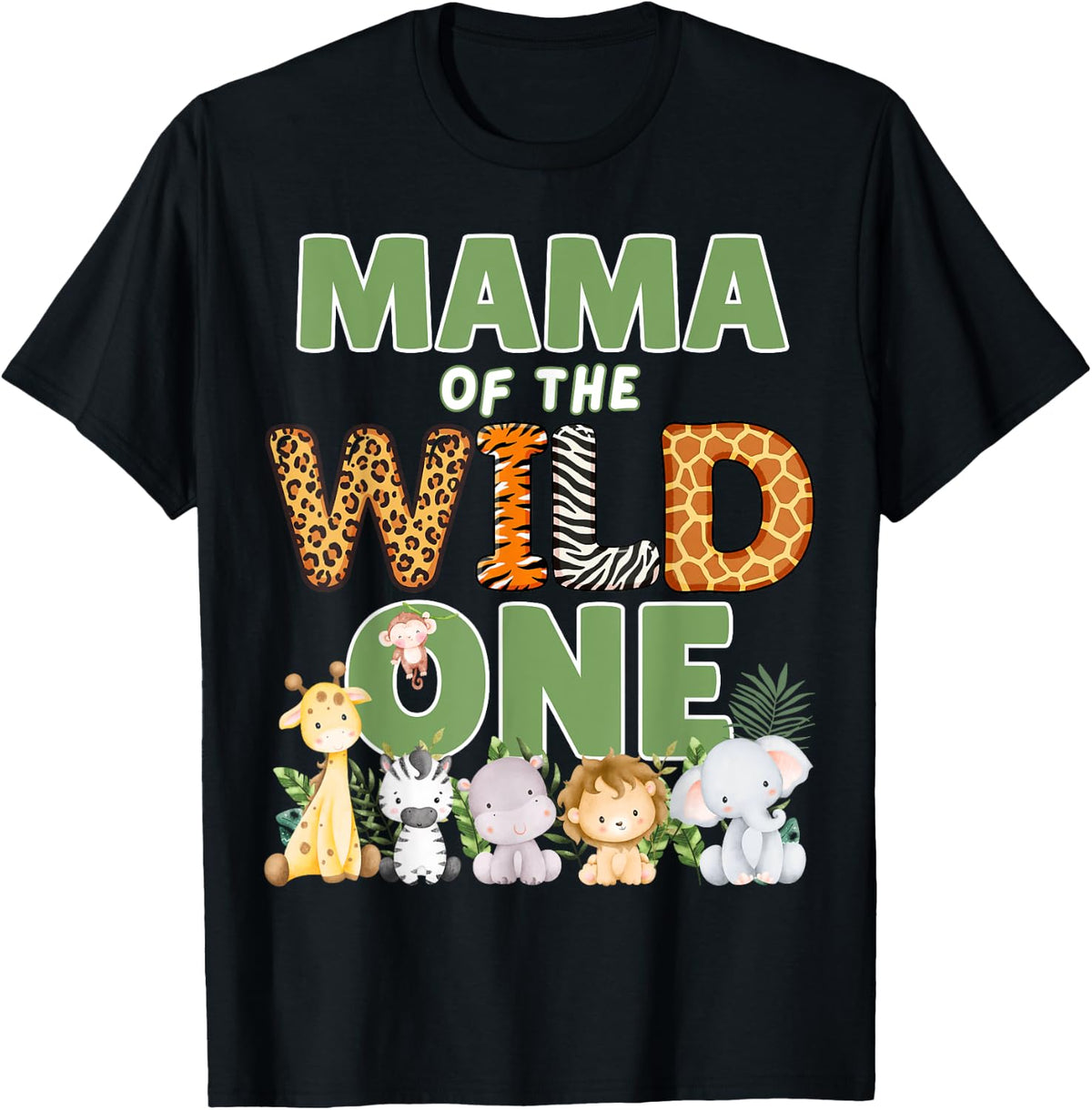 Wild One Mama 1st Birthday Safari Family Matching Shirt 631