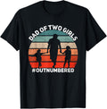 Girl Dad of Two Outnumbered Retro Daughters Fathers Day Shirt 31