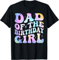 Girl Dad of the Birthday Tie Dye Colorful 1st Bday Shirt 2