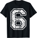 Sports Jersey Grunge Number 6 Fan Team Player Birthday 70