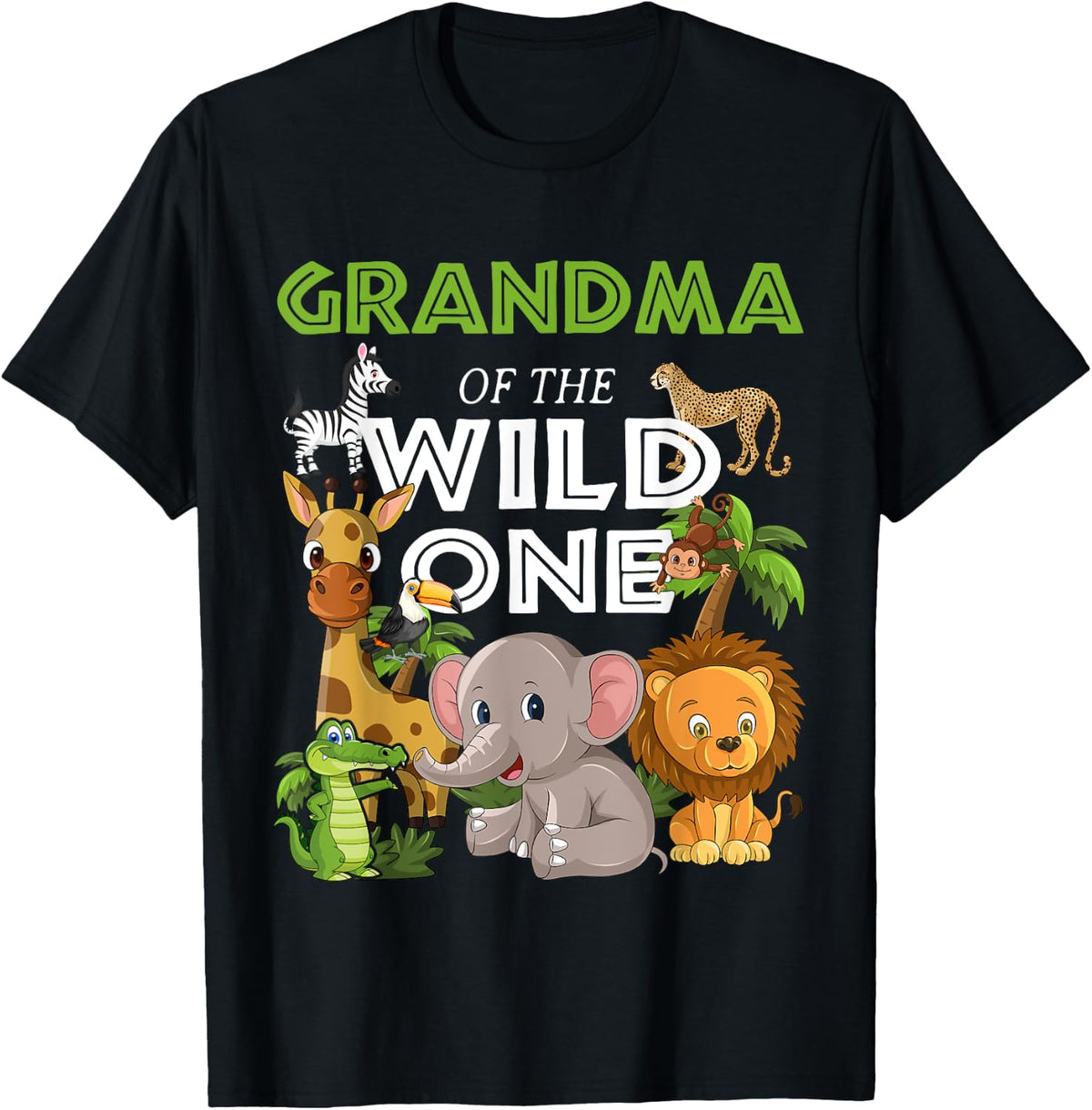 Wild One Grandma Zoo Birthday Safari Jungle Animal Shirt 258
