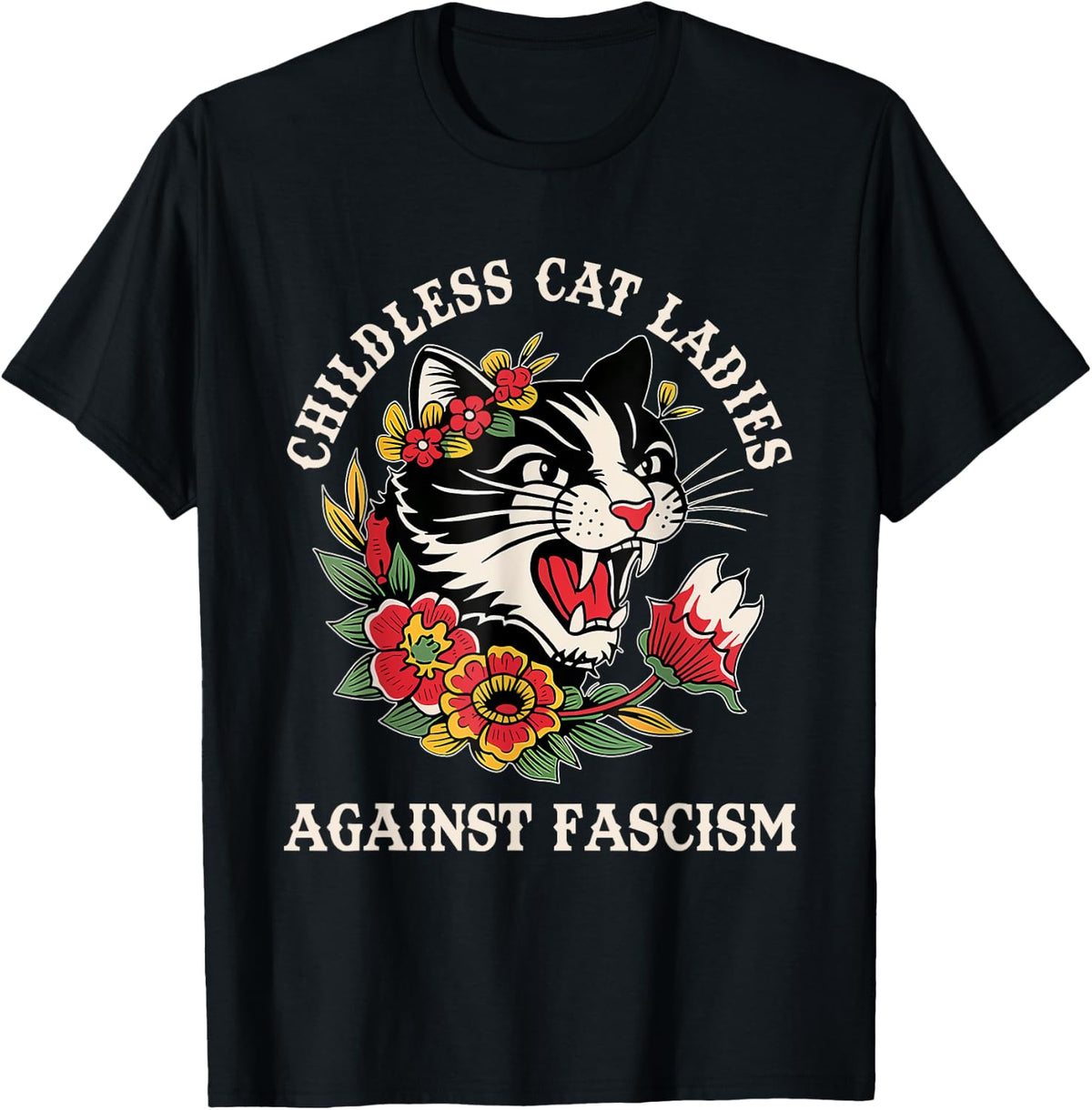 Childless Cat Ladies Against Fascism Funny Feminist Shirt 155