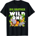 Wild One Big Brother Zoo Birthday Safari Animal Shirt 39