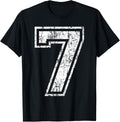 Sports Jersey Grunge Number 7 Fan Team Player Birthday 45