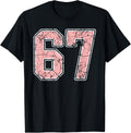Pink And White Number 67 Jersey Player Uniform 67 Fan 55