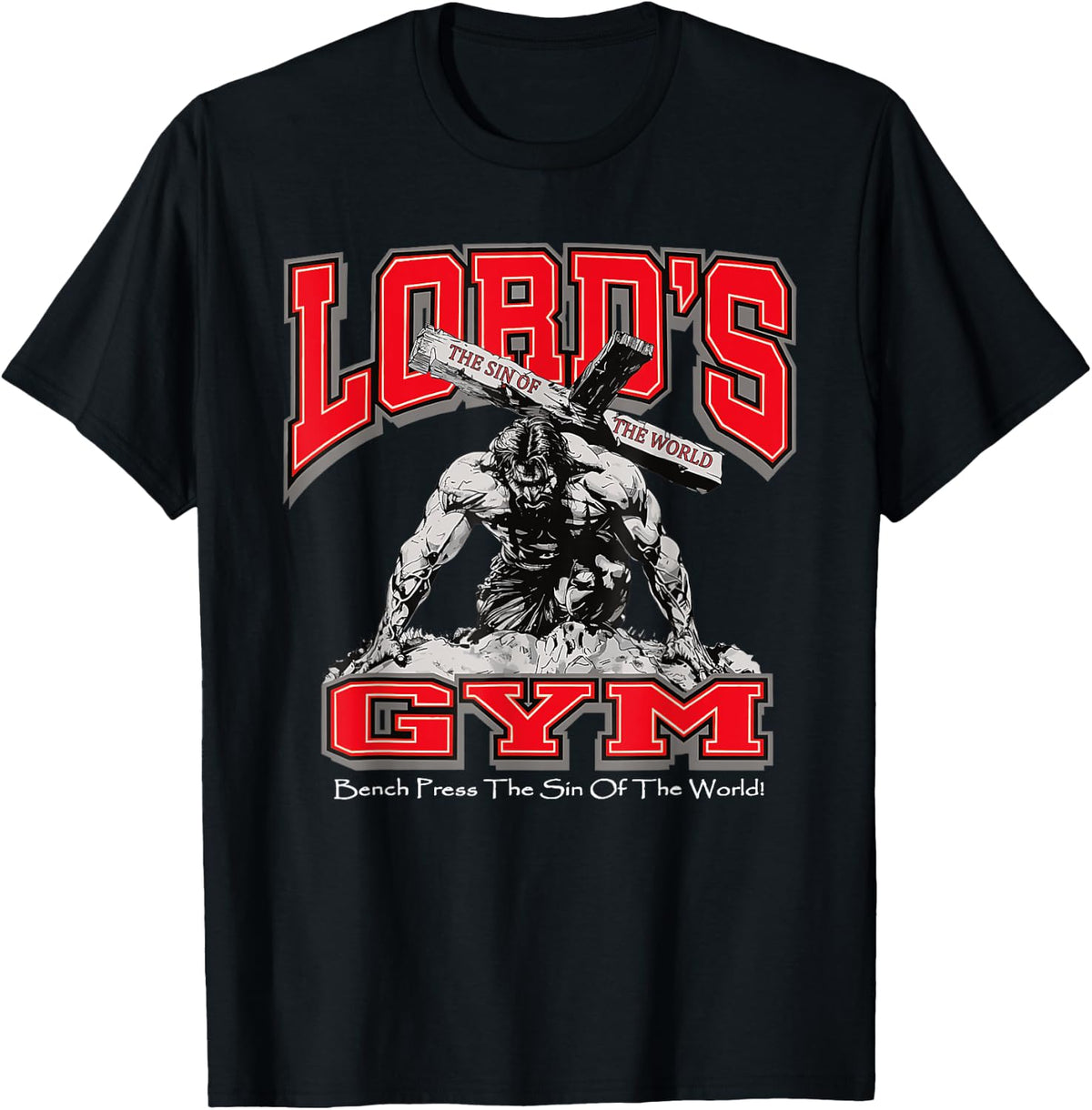 Bench Press Lords Gym Christian Faith Workout Shirt 204