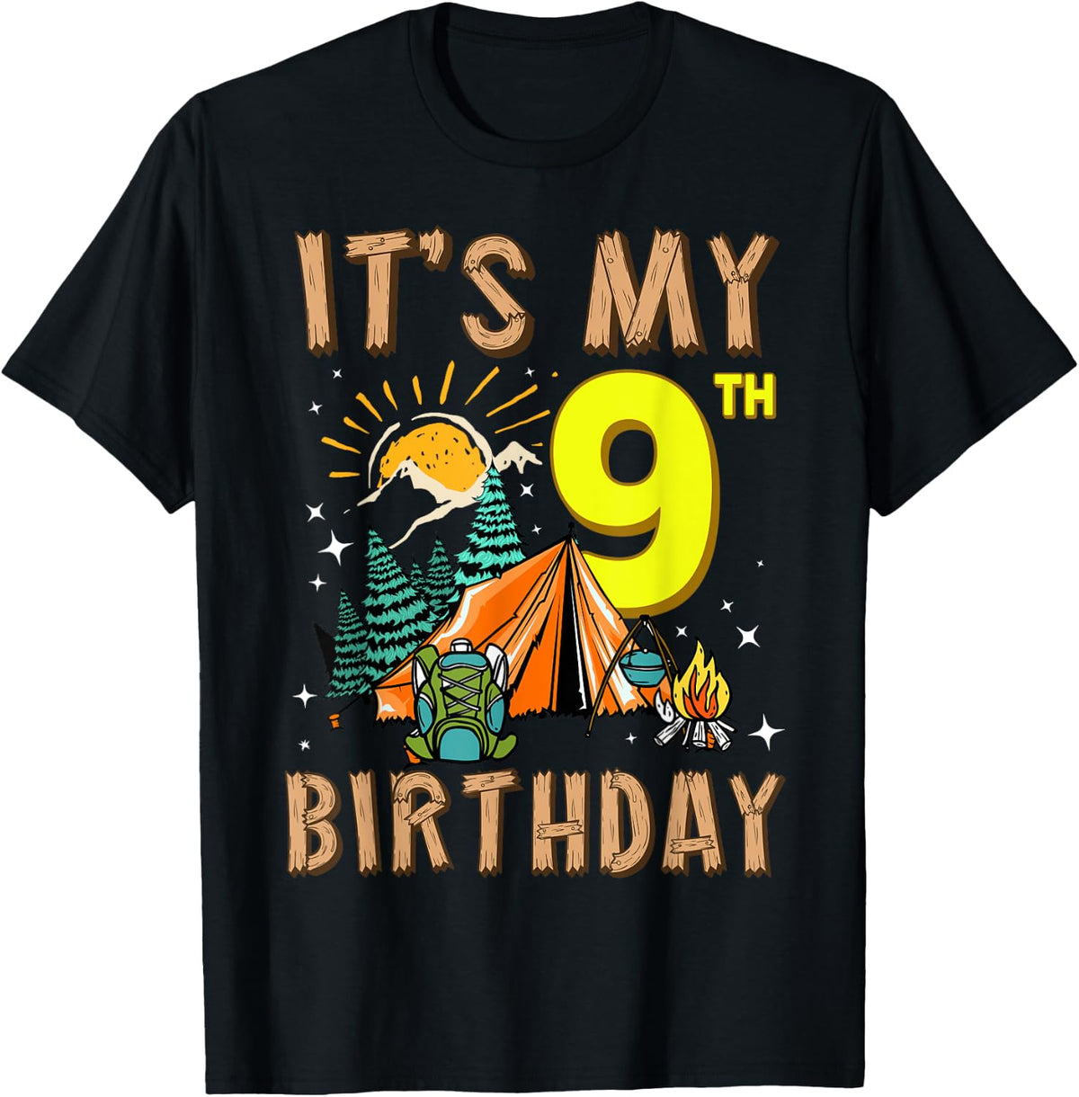 It's My 9th Birthday Camper 9 Year Old Camping Boy Girl Birthday Design 370