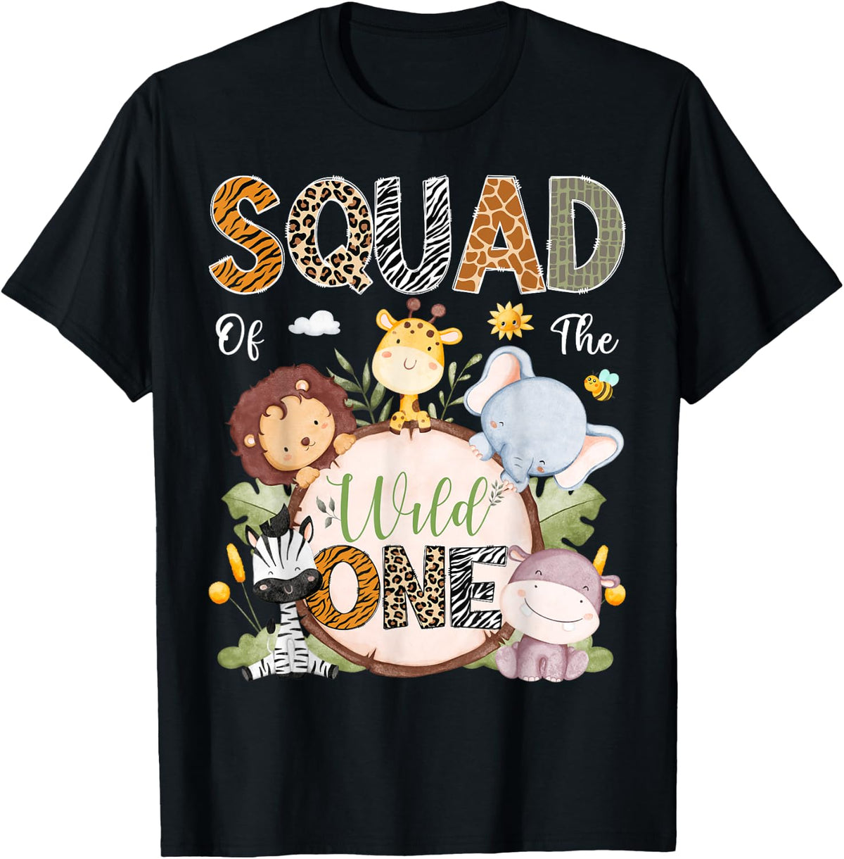 Wild One Squad 1st Birthday Safari Jungle Animals Shirt 220