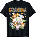 Wild One Grandma 1st Birthday Safari Jungle Animal Shirt 6
