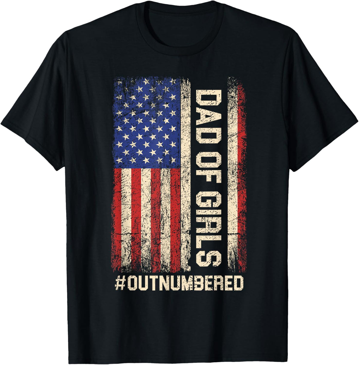 Girl Dad Funny Outnumbered American Flag Shirt for Men 30