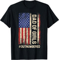 Girl Dad Funny Outnumbered American Flag Shirt for Men 110