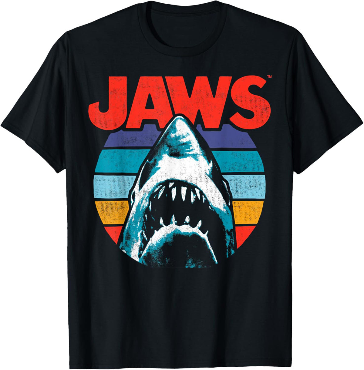 Shark Attack Retro Colors Rainbow Logo Shirt 35