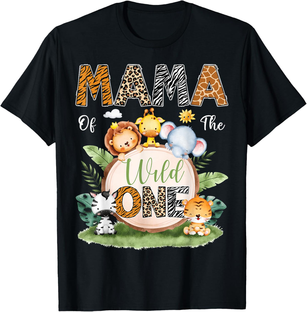 Wild One Mama 1st Birthday Safari Jungle Shirt for Kids 43